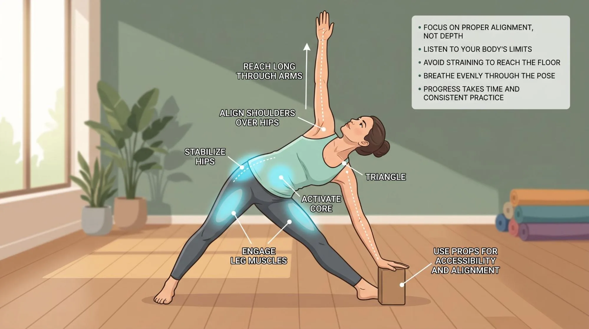 triangle pose yoga common mistakes