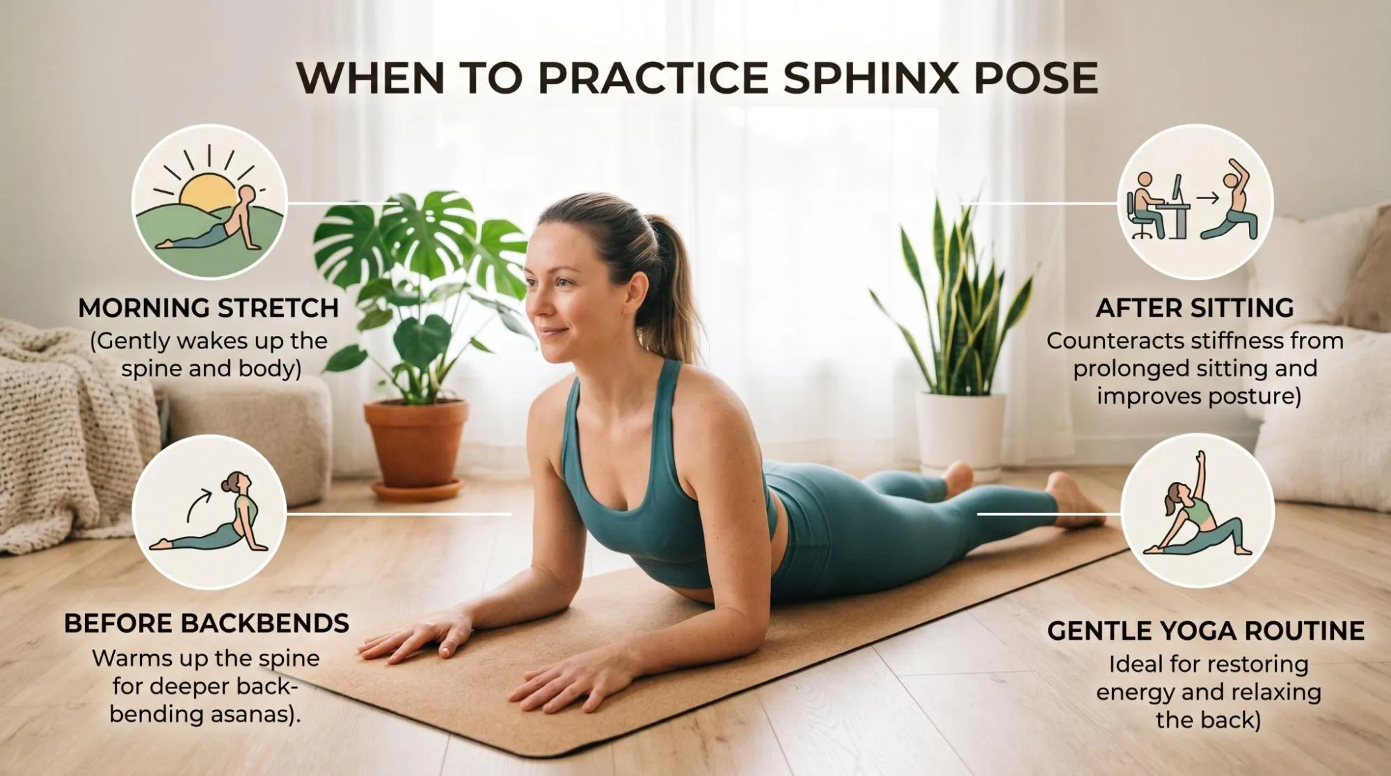 Sphinx Pose Yoga for Beginners: 7 Benefits, Steps, Tips & Safety