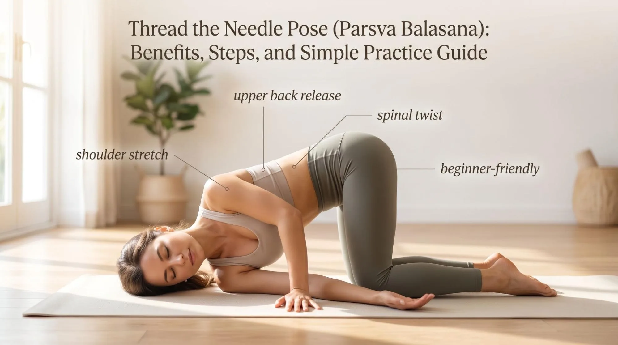 7 Powerful Thread the Needle Pose Yoga Benefits