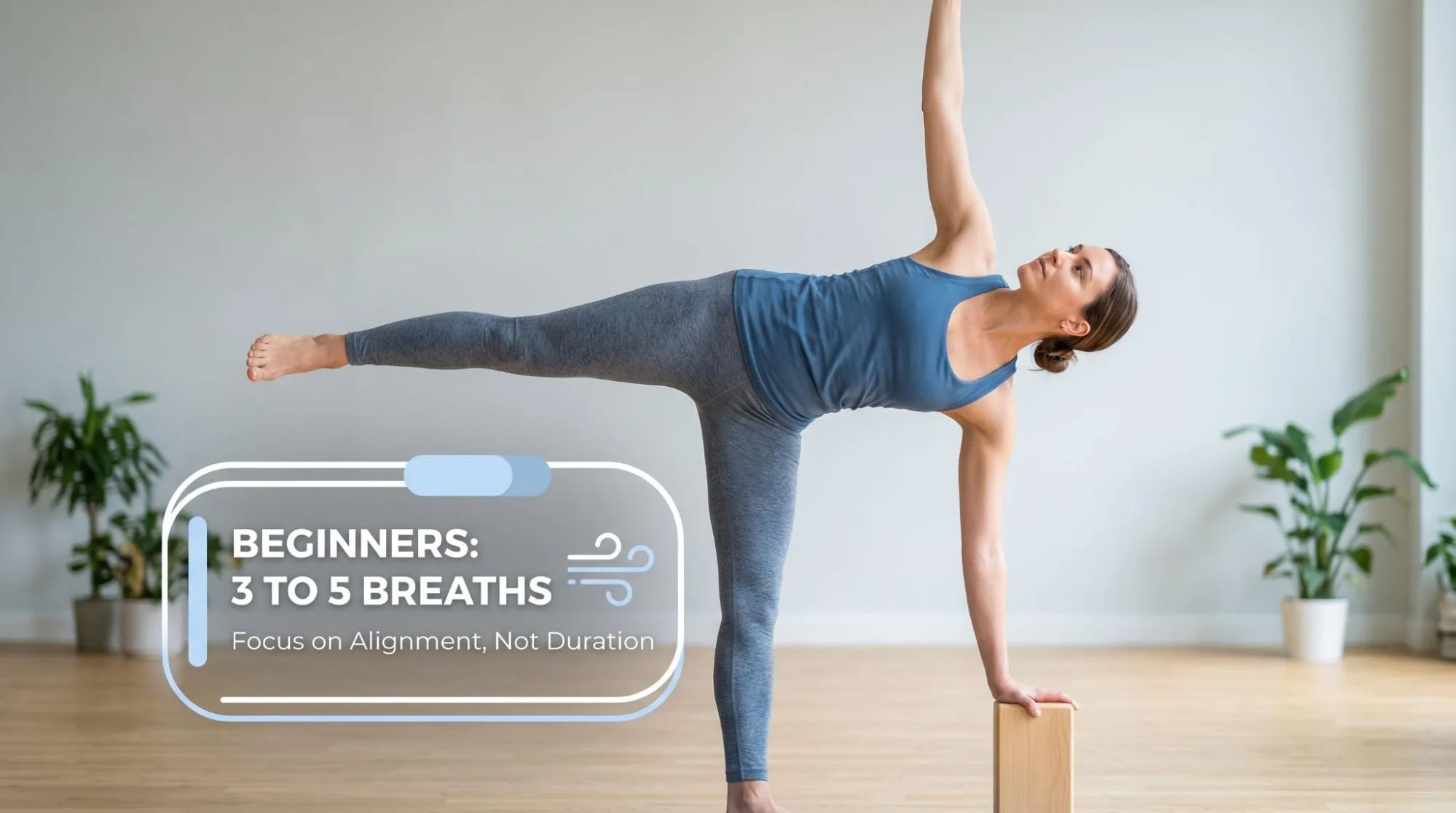 Half Moon Pose yoga posture showing beginner-friendly balance, hip opening, and proper body alignment.