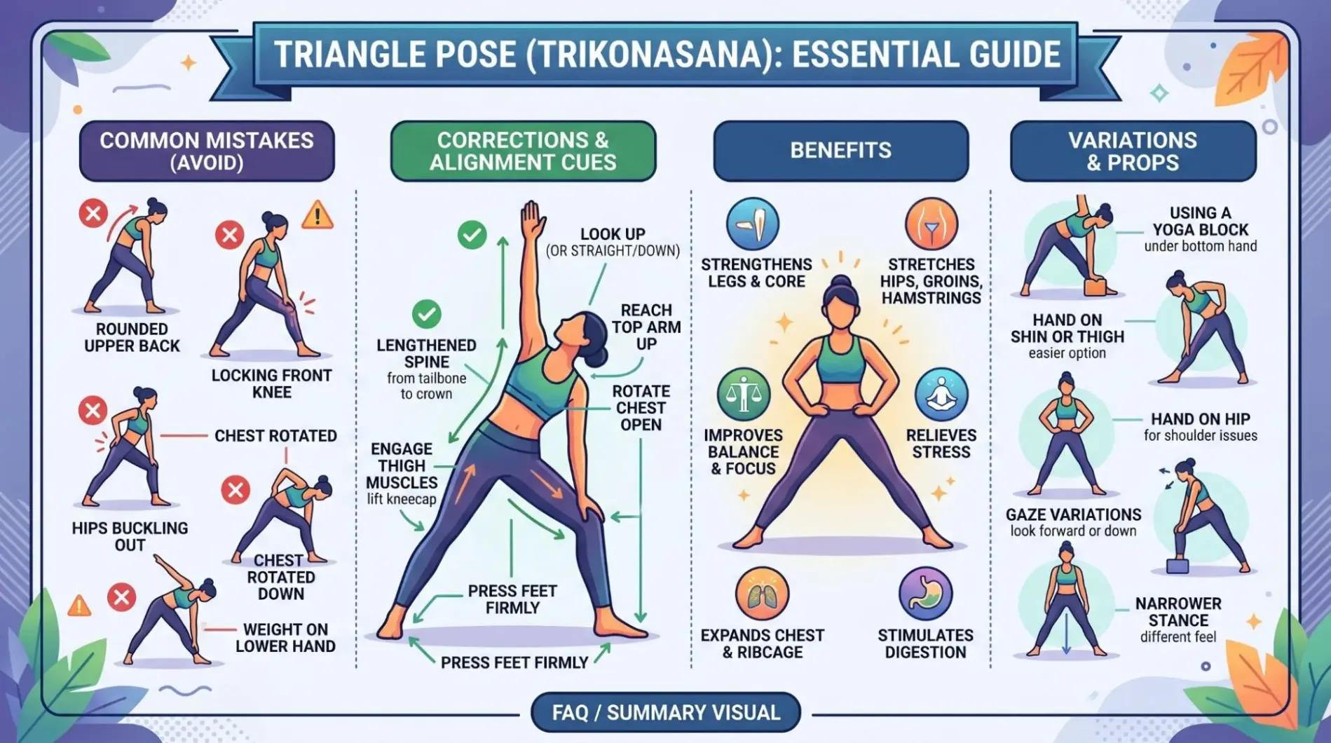 triangle pose yoga common mistakes