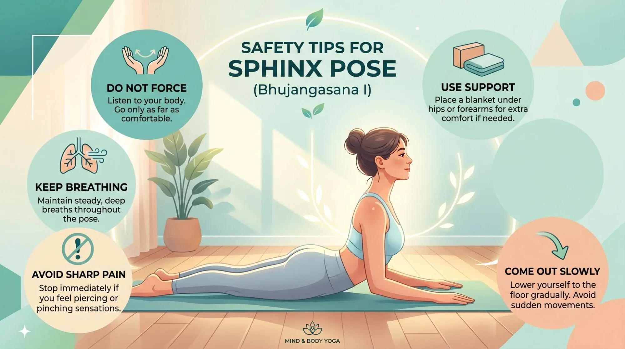 Sphinx Pose Yoga for Beginners: 7 Benefits, Steps, Tips & Safety