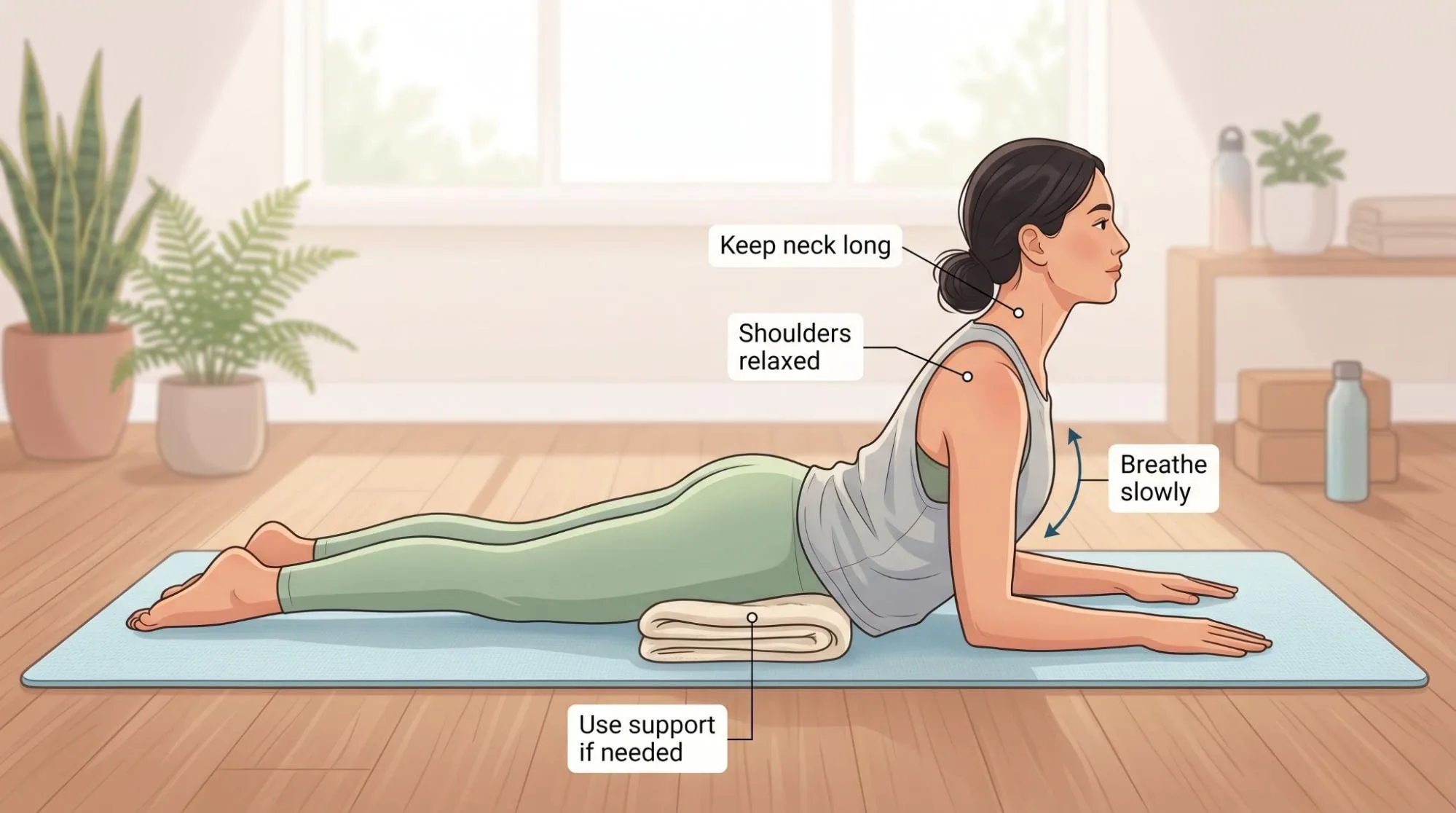 Sphinx Pose Yoga for Beginners: 7 Benefits, Steps, Tips & Safety