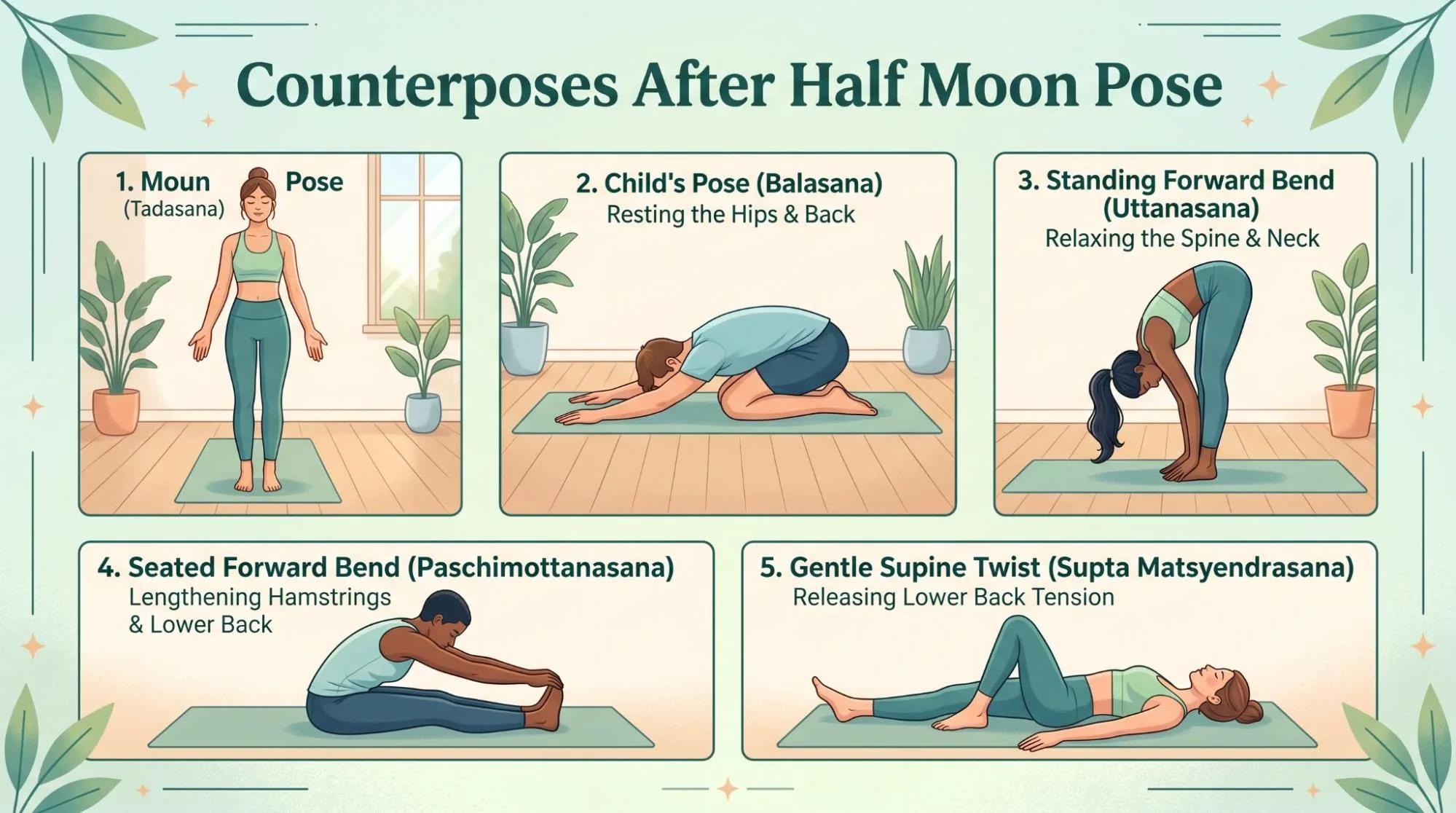 Half Moon Pose yoga posture showing beginner-friendly balance, hip opening, and proper body alignment.