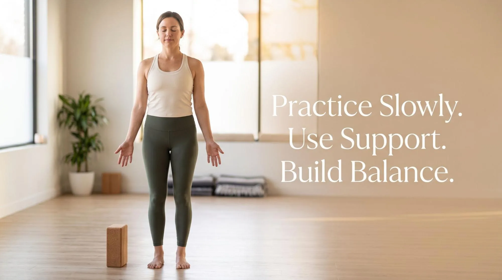 Half Moon Pose yoga posture showing beginner-friendly balance, hip opening, and proper body alignment.