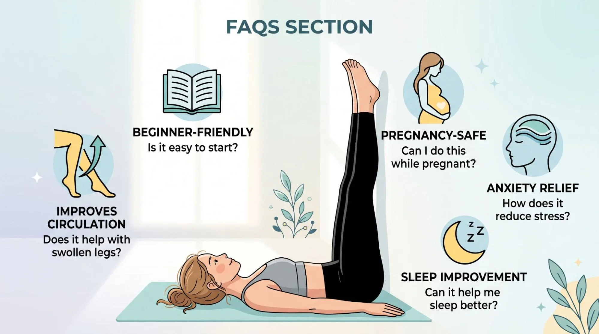 Legs Up the Wall Pose benefits for relaxation and blood flow