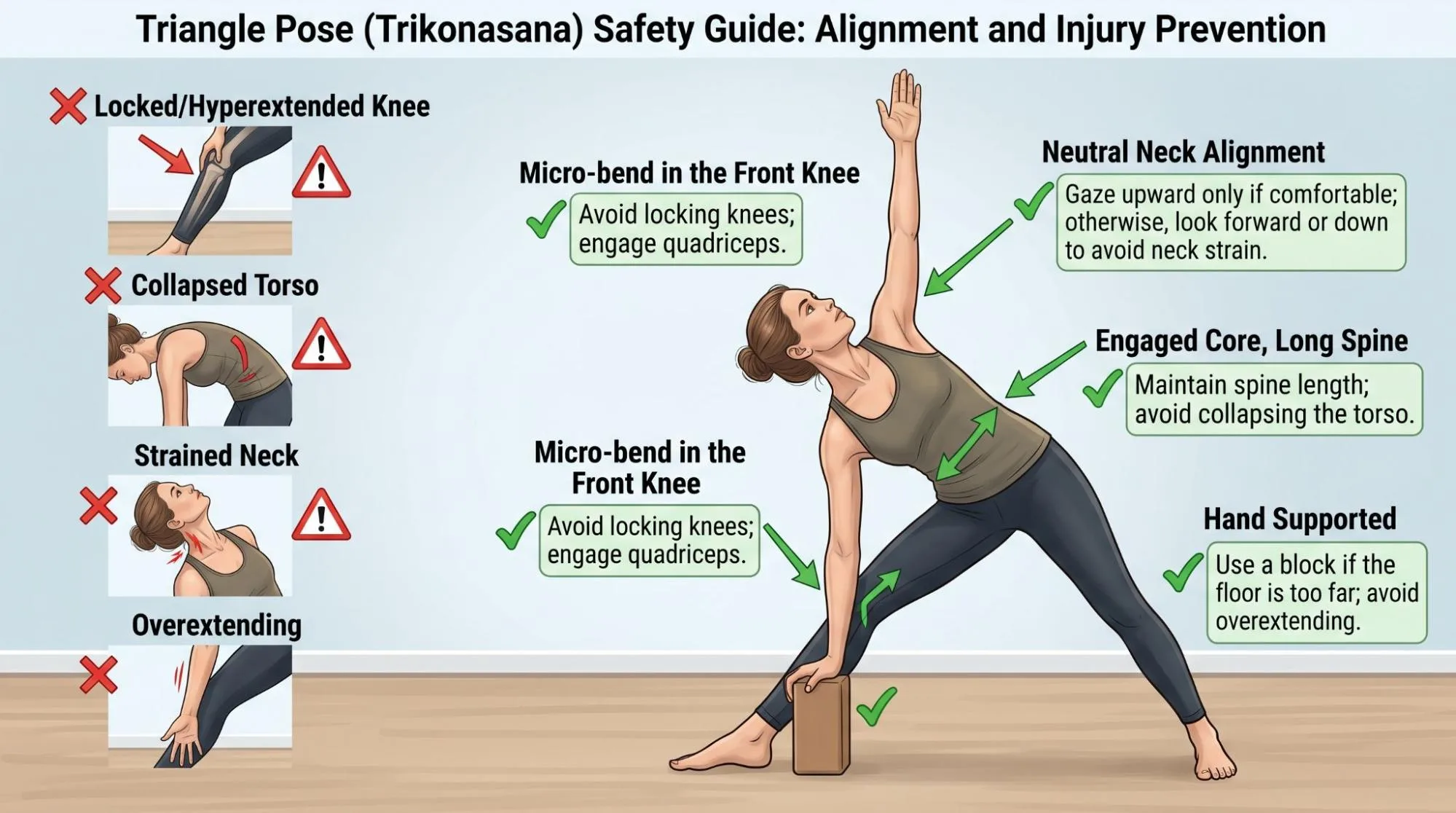 triangle pose yoga common mistakes