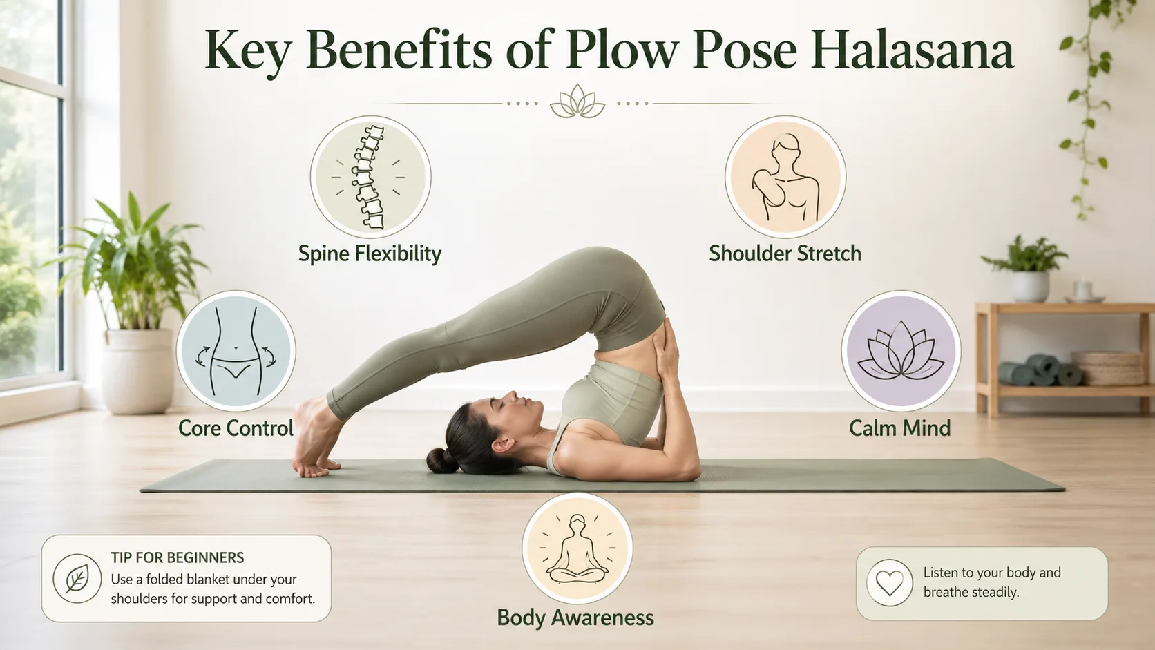 Plow Pose Halasana Step by Step Guide: 8 Safe Tips