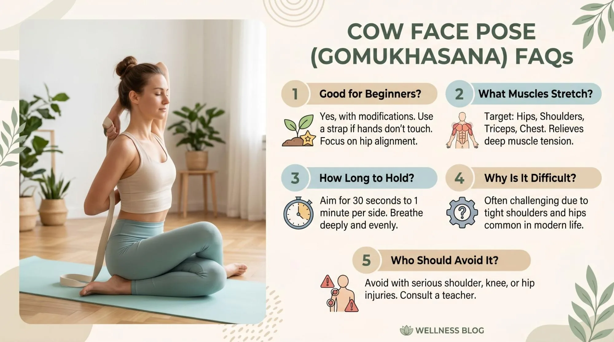 7 Powerful Cow Face Pose Yoga Benefits