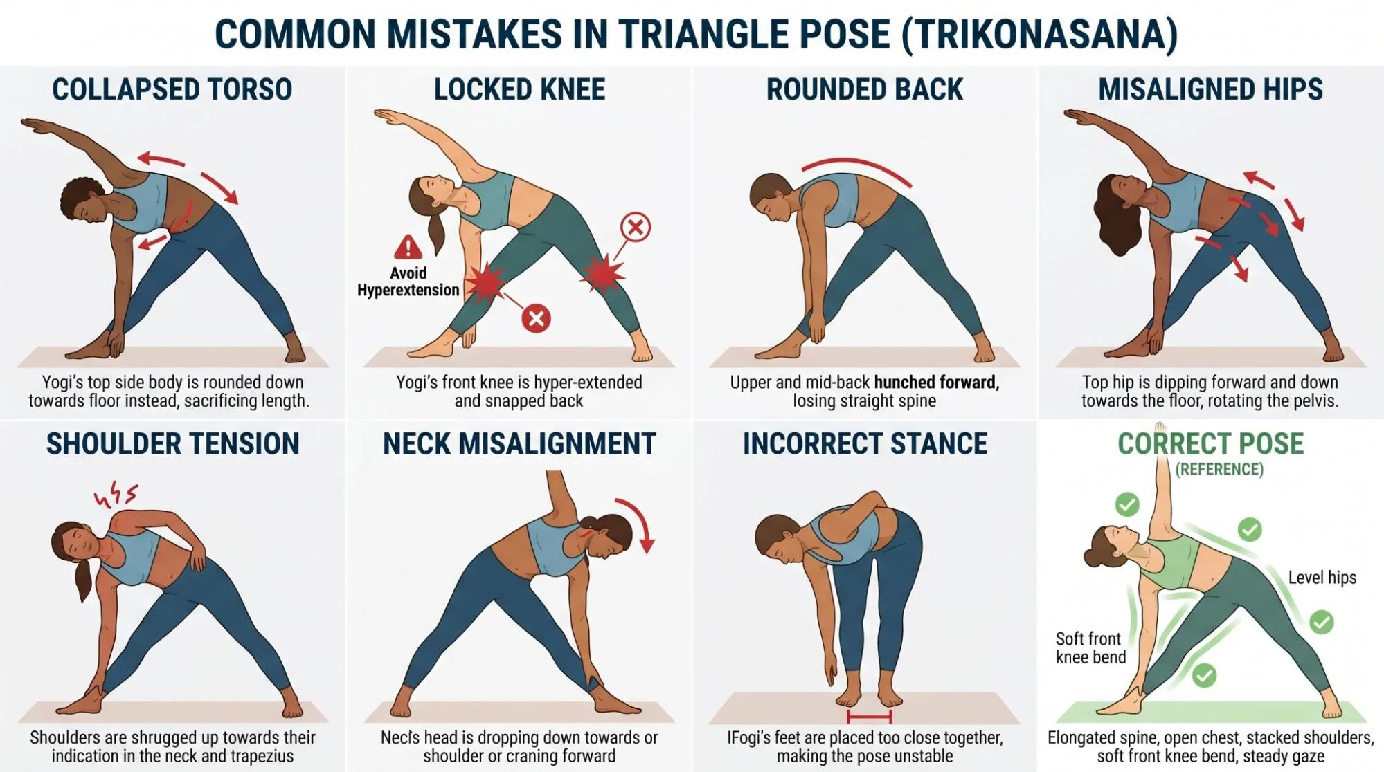 triangle pose yoga common mistakes