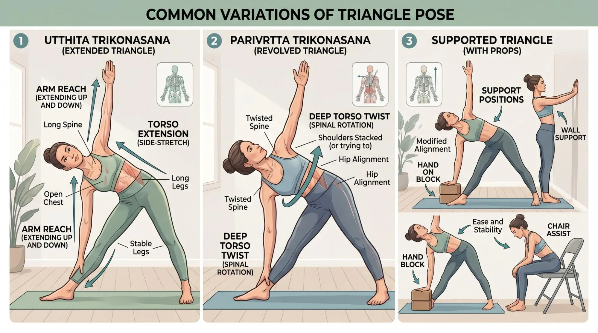 triangle pose yoga common mistakes