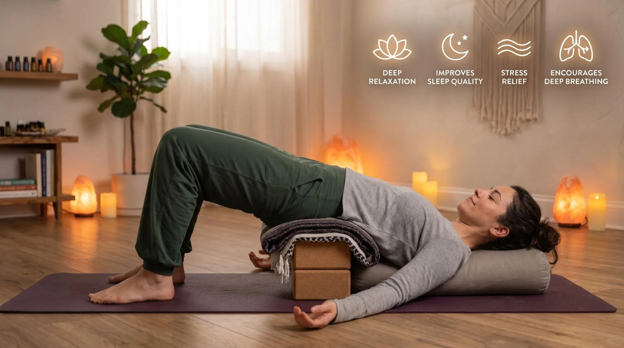 7 Supported Bridge Pose With Block Benefits: Simple Yoga Guide