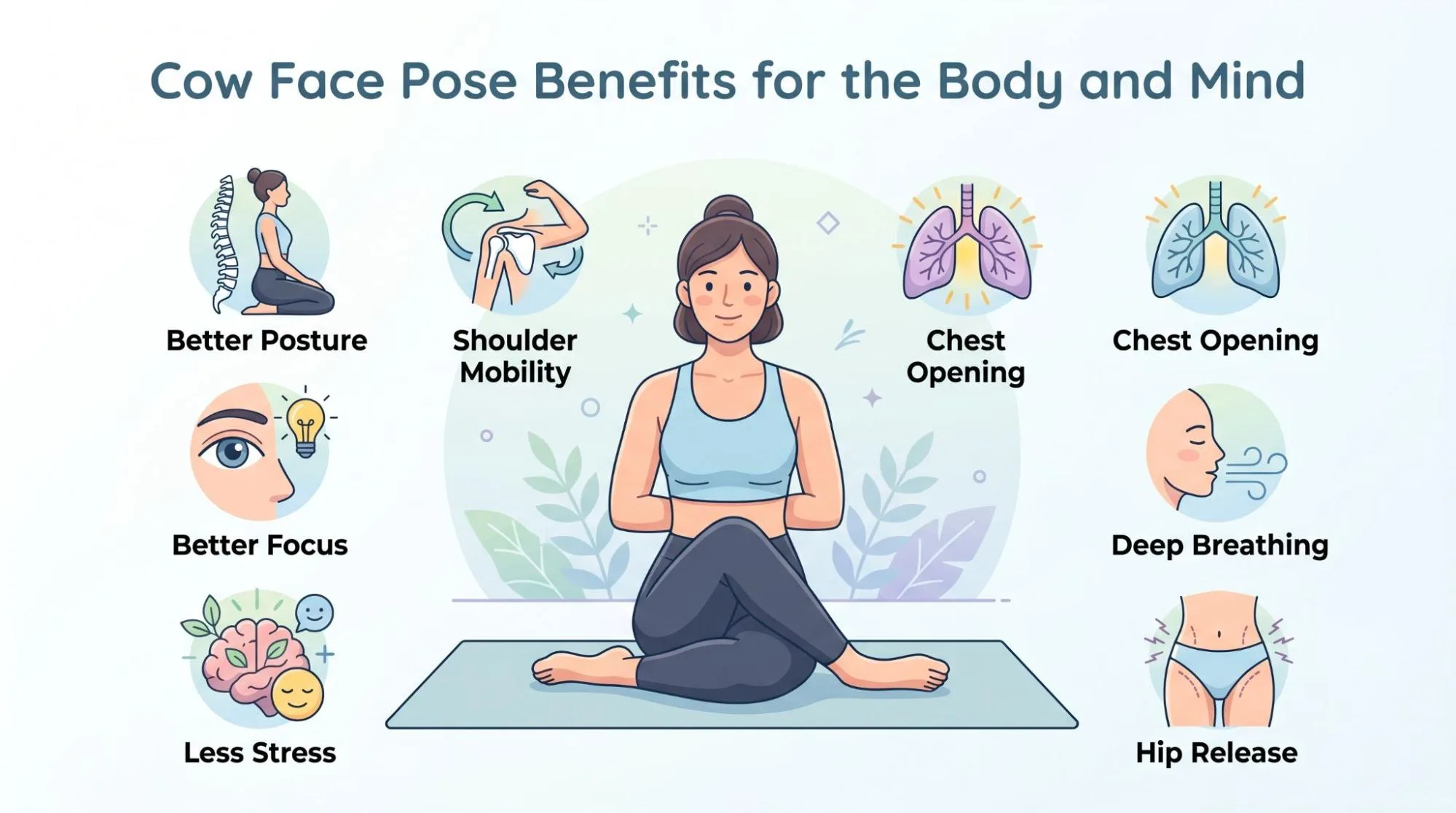 7 Powerful Cow Face Pose Yoga Benefits