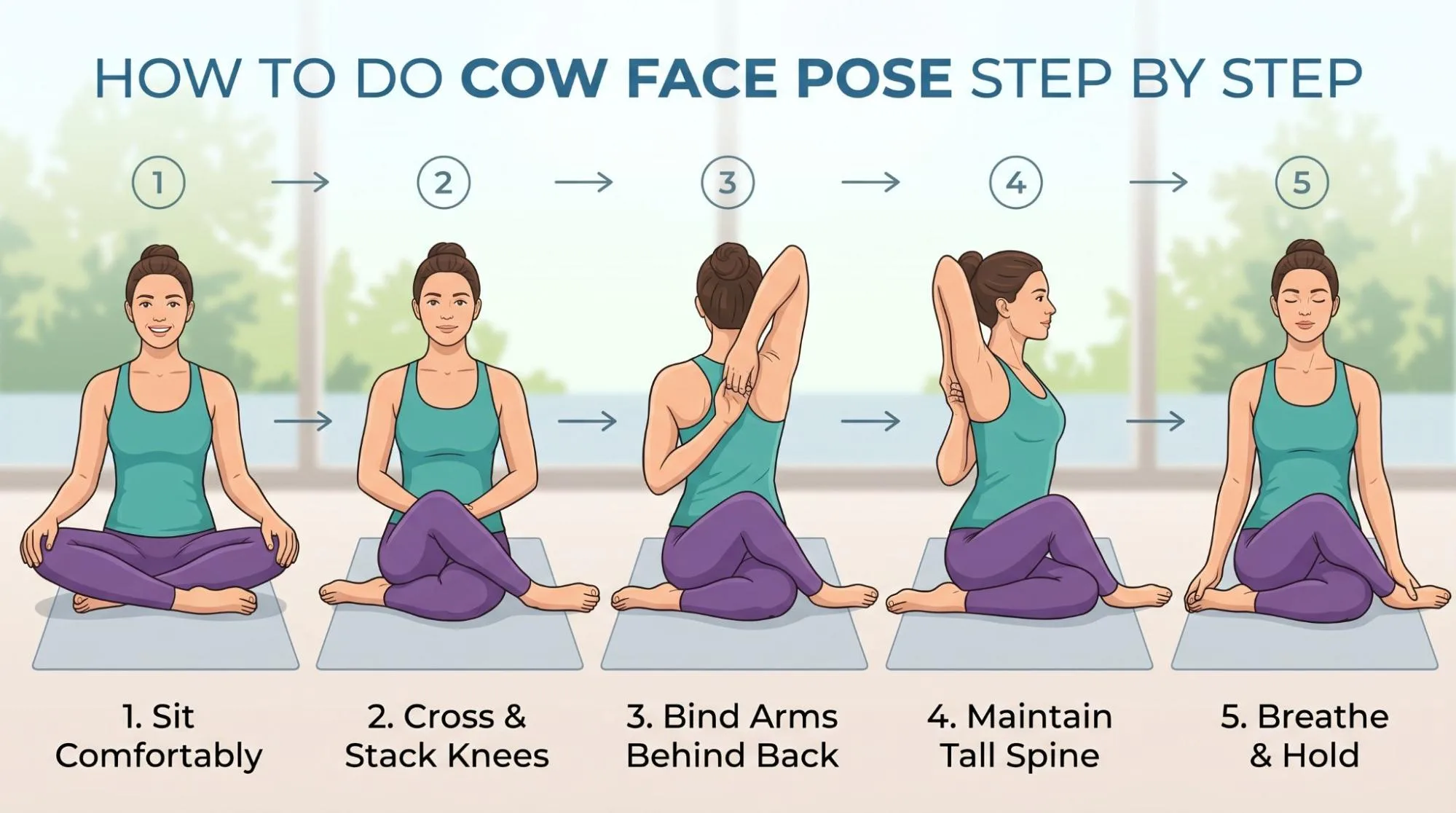 7 Powerful Cow Face Pose Yoga Benefits