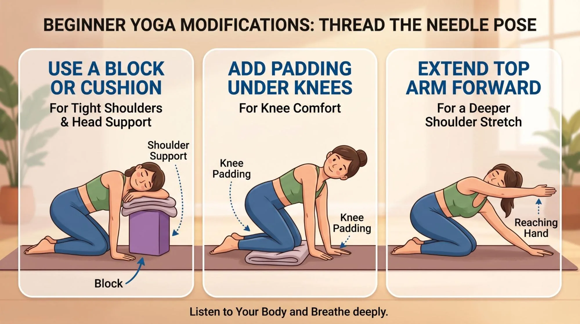 7 Powerful Thread the Needle Pose Yoga Benefits