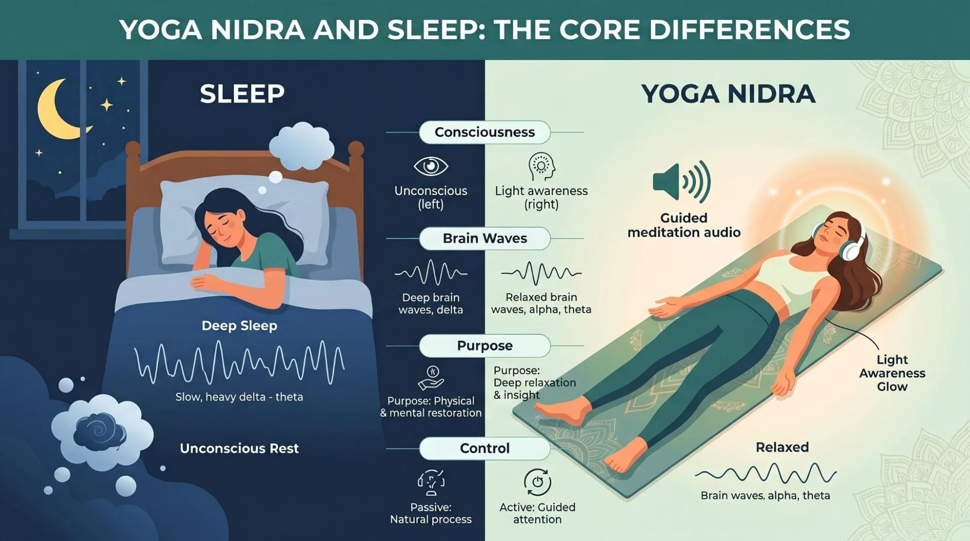Yoga Nidra vs Sleep Difference Explained: 7 Helpful Facts