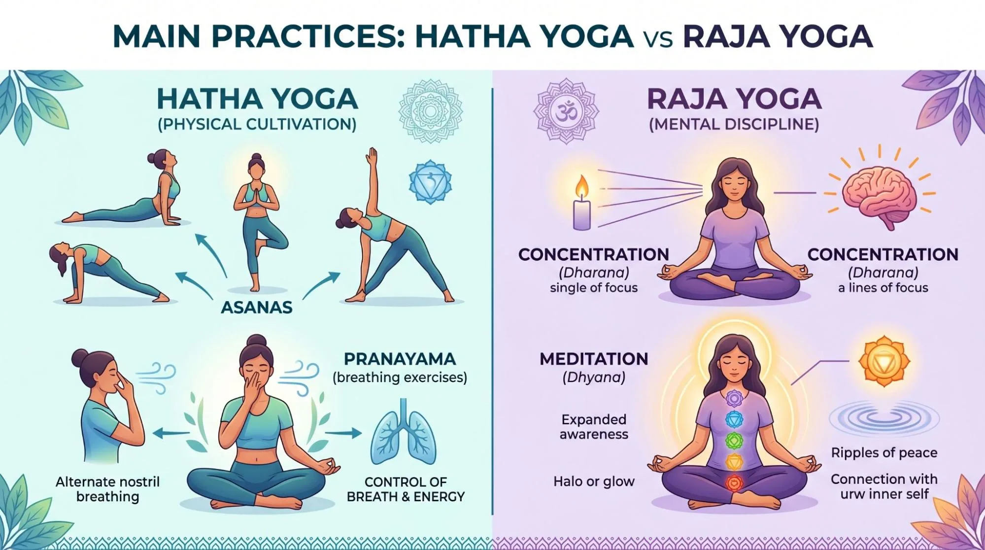 Difference Between Hatha and Raja Yoga: 7 Easy Points