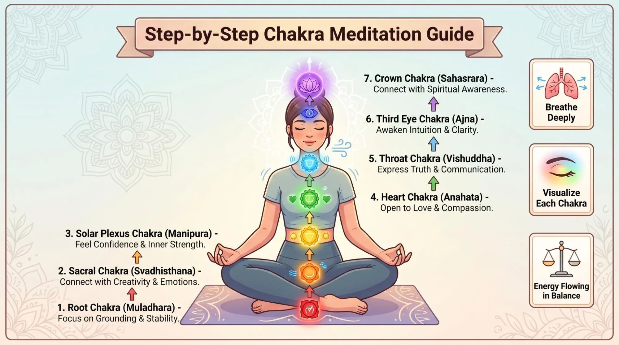 7-Step Chakra Meditation for Beginners Guide to Calm Energy